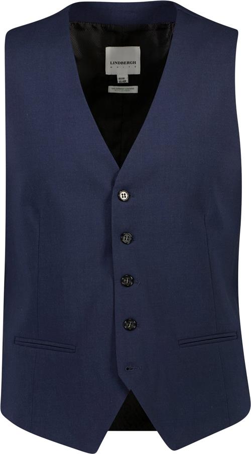 Lindbergh Mens Waistcoat for Suit Mand Blue Mel Veste Str 48 - hos Magasin