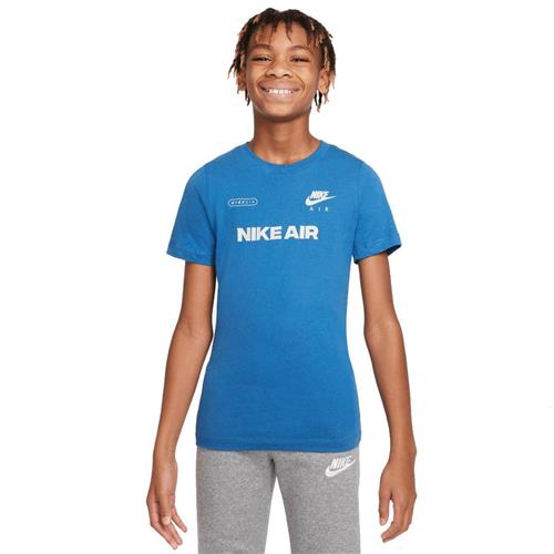 Nike Nike AIR BIG Kids' (Boys') TS Str 137-147 / M - Blue Kortærmede T-shirts Bomuld hos Magasin