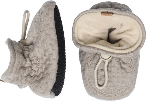 Melton Textile Slippers w. Structure Beige Melange Hjemmesko Str 20/21 - Polyester hos Magasin