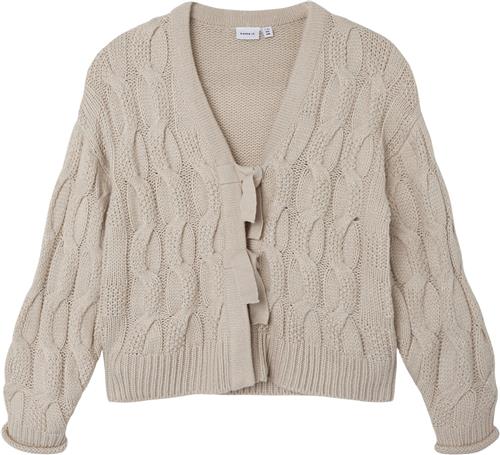 Se Name It Nkfkimmao LS Knit Card Str 134/140 - Peyote Melange Cardigans hos Magasin ved Magasin