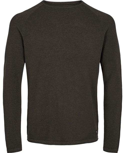 Jack & Jones Jjehill Knit Crew Neck Noos Mand Olive Night/melange Sweaters Str S - hos Magasin