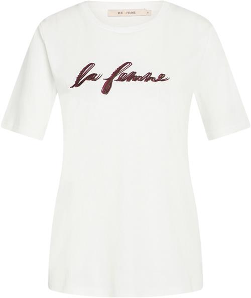 Se Rue de Femme ¤ Natacha Tshirt RdF ¤ Kvinde Offwhite Kortærmede T-shirts Str XL - hos Magasin ved Magasin