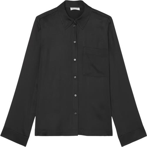 Marc O’Polo Blouse, Casual fit, Kent Collar, lo Kvinde Black Langærmede Bluser Str 36 - hos Magasin