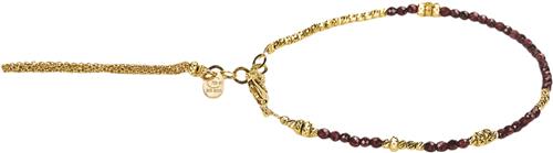 BeChristensen Abby Facet Red Garnet Gold One Size - Perlearmbånd hos Magasin