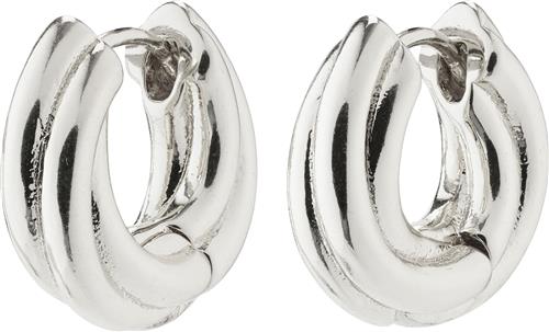 Se Pilgrim Edea Recycled Chunky Huggie Hoops Silverplated One size - Creoler hos Magasin ved Magasin