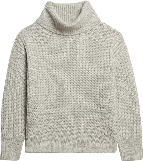 Superdry Brushed RIB Slouch NK Jumper Kvinde Heather Grey Twist Sweaters Str 06-aug - hos Magasin