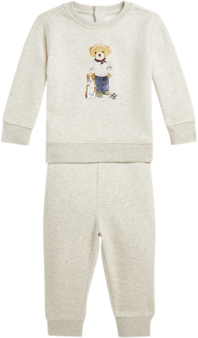 Se Polo Ralph Lauren Graphic Fleecels Bear Set-st-pns Str 18 mdr / 80 cm - Oatmeal Heather Bukser hos Magasin ved Magasin