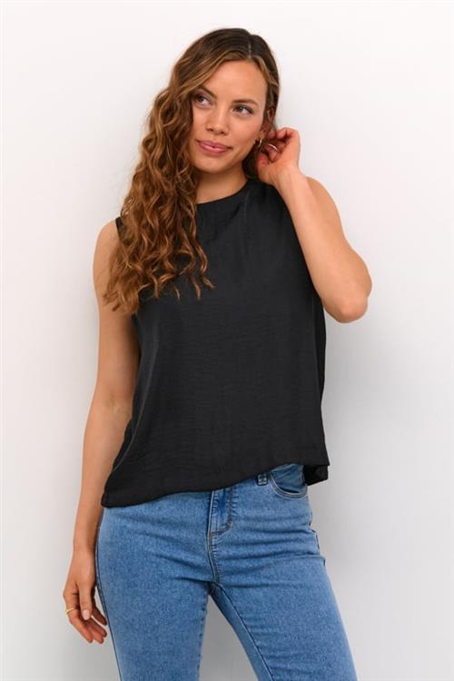 Kaffe Kaallie Top Kvinde Black Deep Toppe Str 46 - hos Magasin