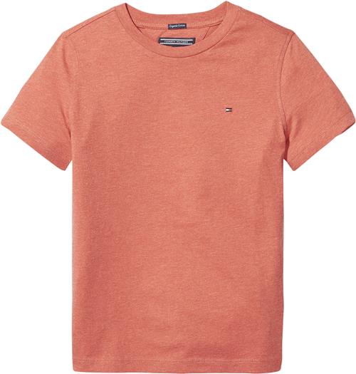 Tommy Hilfiger Boys Basic CN Knit S/S Str 5 år / 110 cm - Rød Kortærmede T-shirts Bomuld hos Magasin