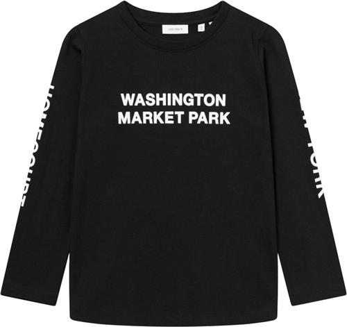 Les Deux Washington LS Tshirt Kids Str 134/140 - Black/light Ivory Langærmede T-shirts hos Magasin