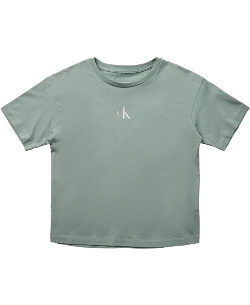 Se Calvin Klein CK Logo Boxy Tshirt Str 10 - Jadeite Kortærmede T-shirts hos Magasin ved Magasin