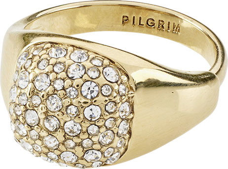 Pilgrim Cindy Recycled Crystal Ring Goldplated one size - Ringe hos Magasin