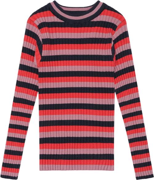 The New Tnlia L_S Knit Pullover Str 122-128 cm/7-8 år - Multi Stripe Strik Polyester hos Magasin