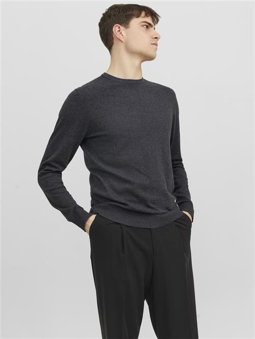 Se Jack & Jones Jjeemil Knit Crew Neck Noos Mand Dark Grey Melange Sweaters Str M - hos Magasin ved Magasin