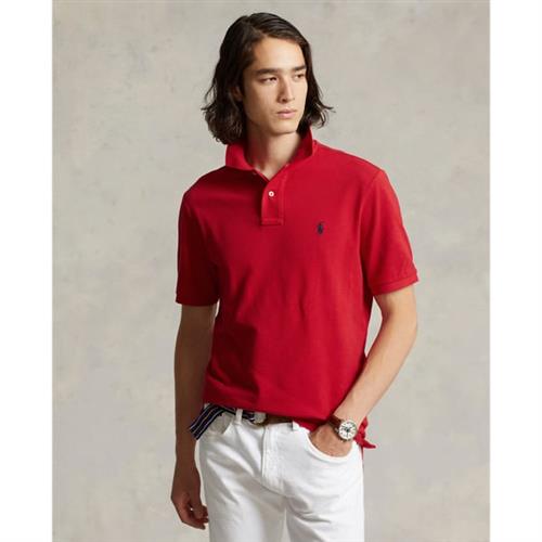 Se Polo Ralph Lauren Custom Slim Fit Mesh Polo Shirt Mand Rød Kortærmede Poloer Str XL - Bomuld hos Magasin ved Magasin