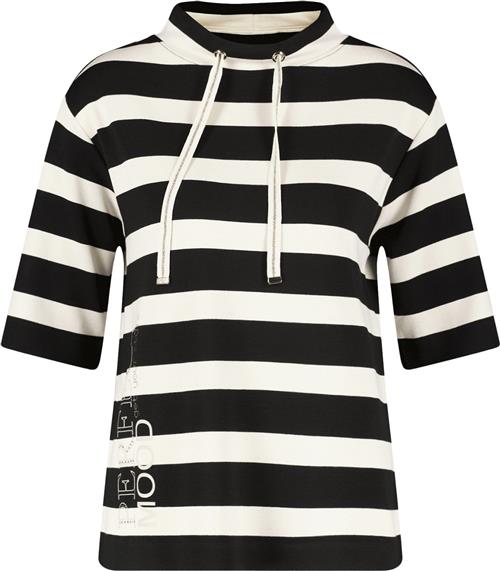 Gerry Weber Tshirt 3/4 Sleeve Kvinde Black/cream Yarnstrpe Kortærmede T-shirts Str 42 - hos Magasin