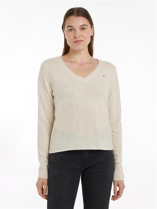 Tommy Hilfiger Soft Wool VNK LS Sweater Kvinde Ivory Petal Heather Langærmede Bluser Str S - hos Magasin