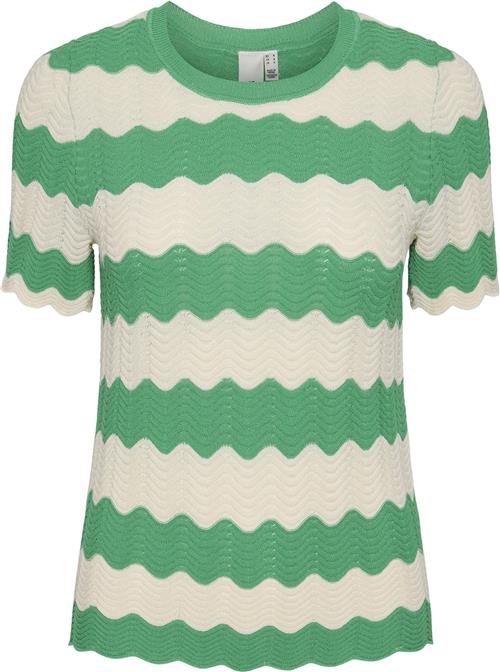 Se YAS Yasbee SS Knit TOP Kvinde Green Bee/birch Kortærmet Strik Str XS - hos Magasin ved Magasin