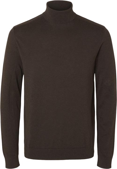 Selected Homme Slhberg Roll Neck Noos Mand Chocolate Torte/melange Turtlenecks Str S - hos Magasin