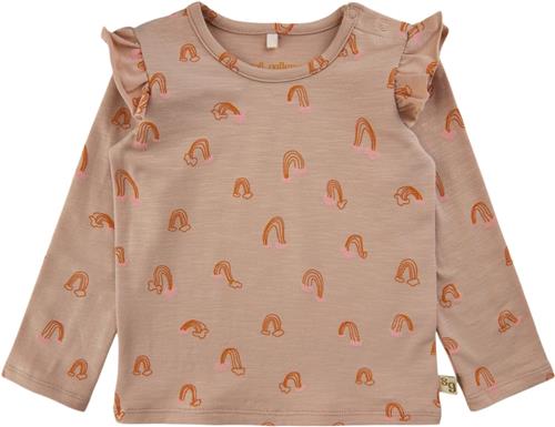 Soft Gallery Sgbaby Bella Frill Rainbow LS Tee Str 6m - Cuban Sand Bluser Bomuld hos Magasin