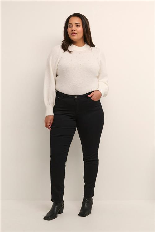 Kaffe Curve Kcwilla Ida Slim Jeans Kvinde Black Deep Skinny Jeans Str 48 - hos Magasin