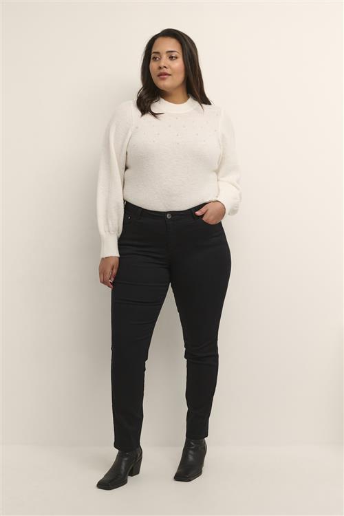 Kaffe Curve Kcwilla Ida Slim Jeans Kvinde Black Deep Skinny Jeans Str 44 - hos Magasin