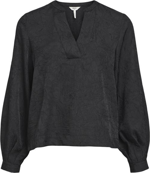 Object Objjohnson RE L/S Vneck TOP Noos Kvinde Black Toppe Str 42 - hos Magasin