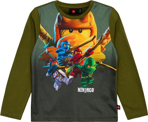 LEGO kidswear/LEGO børnetøj Lwtano 619 T-shirt L/S Str 128 cm - Dark Khaki Bluser hos Magasin