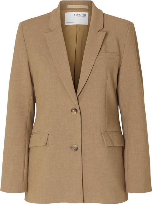 Selected Femme Slfrita LS Classic Blazer Camel MEL Kvinde Camel/melange Blazere Str 36 - hos Magasin