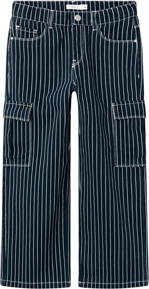 Name It Nkfrose Wide Twill Pant 9454td L Str 134 - Blå Bukser hos Magasin