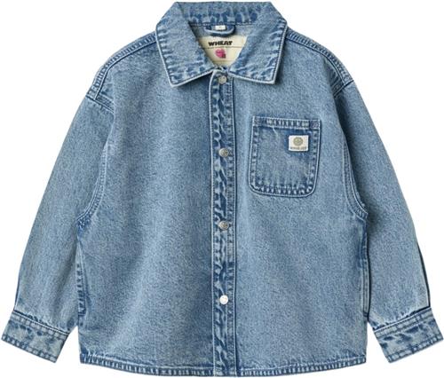 Wheat Langærmet Denim Skjorte Pappo Str 116 cm / 6 år Denim - Blå Skjorter hos Magasin