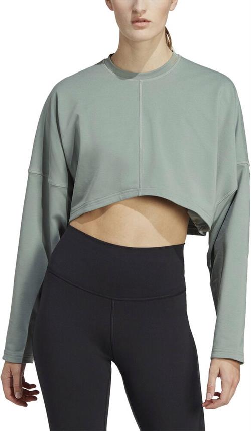 Se adidas Yoga Studio Crop Sweatshirt S - Hættetrøjer & Sweatshirts Bomuld hos Magasin ved Magasin