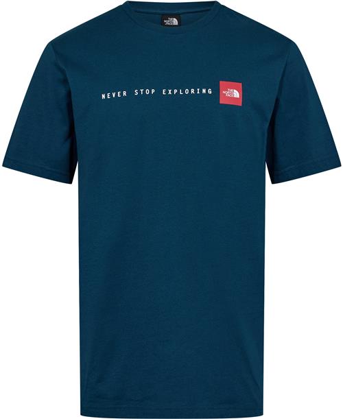 The North Face M S/S Never Stop Exploring TEE Midn Mand Midnight Petrol Kortærmede T-shirts Str S - Bomuld hos Magasin