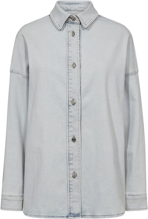 Tomorrow Trwstella Oversize Denim Shirt Wash Montana Kvinde Denim Blue Langærmede Skjorter Str 36 Denim - hos Magasin