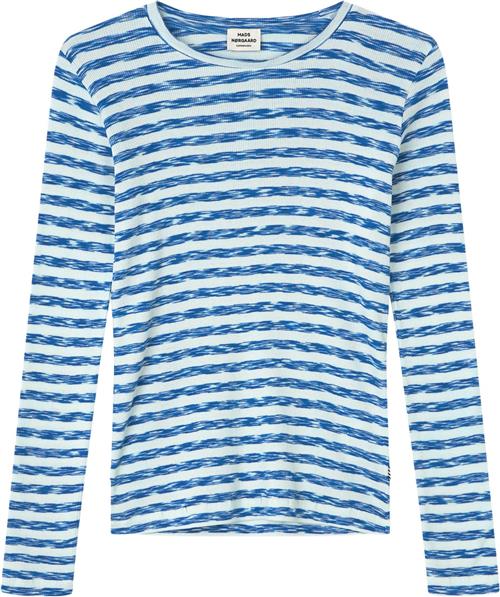 Mads Nørgaard - Copenhagen 2x2 Cotton Stripe Talino Tee L/S Str 8 år - 2x2 Stripe Multi Blue Langærmede T-shirts hos Magasin