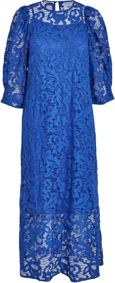 Minus Msdaley Midi Lace Dress Kvinde Olympian Blue Midi Kjoler Str 40 - hos Magasin