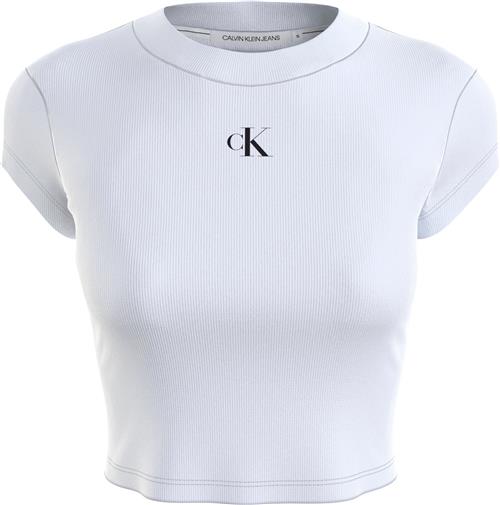 Calvin Klein CK RIB Baby TEE Kvinde Yaf Kortærmede T-shirts Str L - hos Magasin