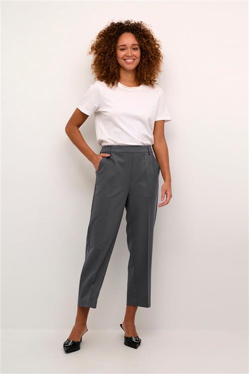 Se Kaffe Kasakura HW Cropped Pants Kvinde Black Oyster Bukser Str 46 - hos Magasin ved Magasin