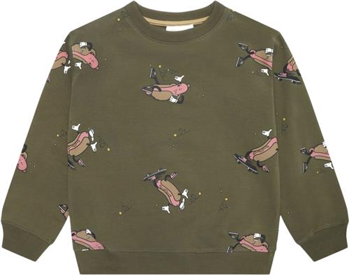 The New Tnlexington OS Sweatshirt Str 98-104 cm/3-4 år - Ivy Green Hot Dog Sweatshirts Bomuld hos Magasin