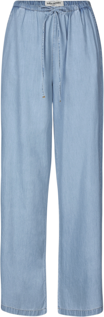 Se Lollys Laundry Billll Pants Kvinde Blue Bukser Med Brede Ben Regular Fit Str XS - Denim hos Magasin ved Magasin