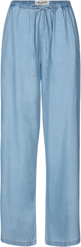 Lollys Laundry Billll Pants Kvinde Blue Bukser Med Brede Ben Regular Fit Str XXL - Denim hos Magasin