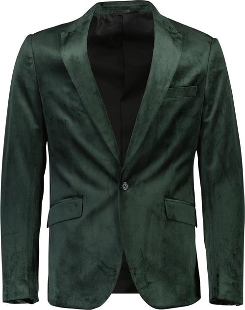 Lindbergh Velvet Blazer Mand Grøn Blazere Str 50 - Velour hos Magasin