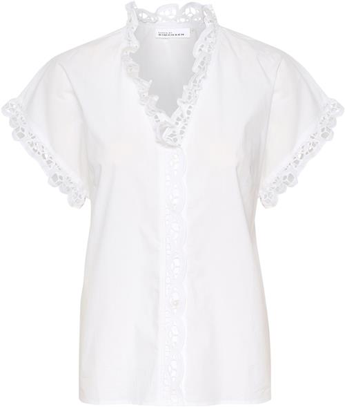 Karen by Simonsen Caliopekb Blouse Kvinde Bright White Kortærmede Bluser Relaxed Fit Str 46 - hos Magasin