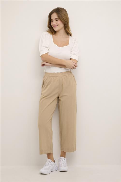 Se Kaffe Kanaya Culotte Pants Kvinde Classic Sand Bukser Med Brede Ben Str 46 - hos Magasin ved Magasin