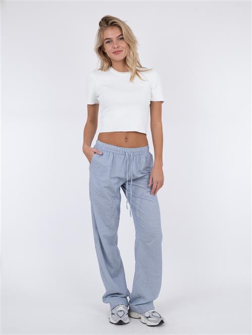 Neo Noir Sonar Mini Stripe Pants Kvinde Blue Bukser Med Brede Ben Str 44 - hos Magasin