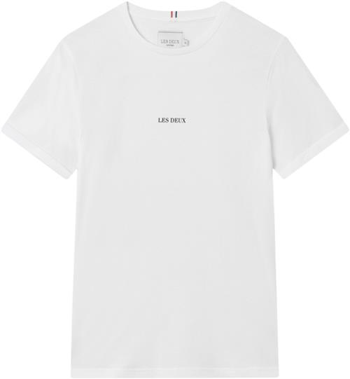 Les Deux Lens Tshirt Mand Hvid Kortærmede T-shirts Slim Fit Str XL - Bomuld hos Magasin