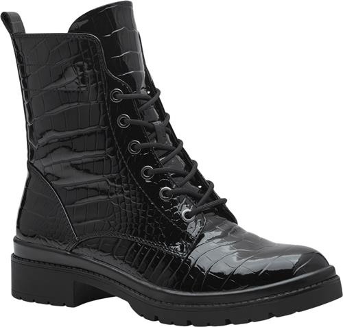 Tamaris 125236-43 Kvinde Black Croco Snørestøvler Str 42 - hos Magasin