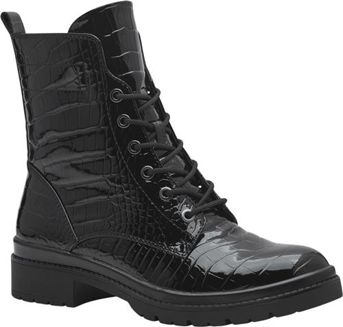 Se Tamaris 125236-43 Kvinde Black Croco Snørestøvler Str 36 - hos Magasin ved Magasin