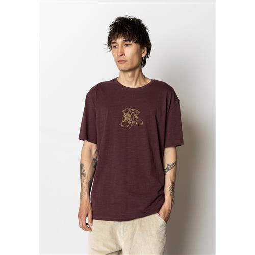 Fat Moose Boot Organic Tshirt Mand Dark Plum Kortærmede T-shirts Str S - Bomuld hos Magasin