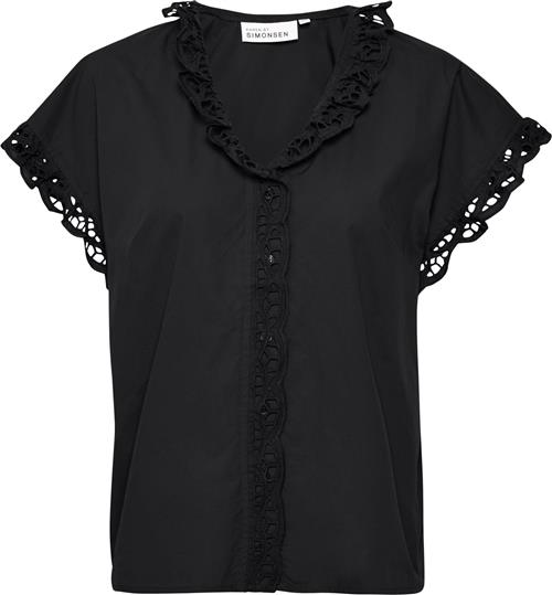 Se Karen by Simonsen Caliopekb Blouse Kvinde Meteorite Kortærmede Bluser Relaxed Fit Str 40 - hos Magasin ved Magasin